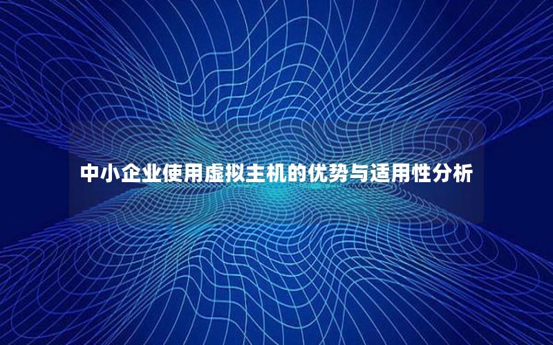 中小企业使用虚拟主机的优势与适用性分析