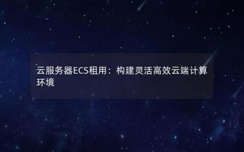 云服务器ECS租用：构建灵活高效云端计算环境