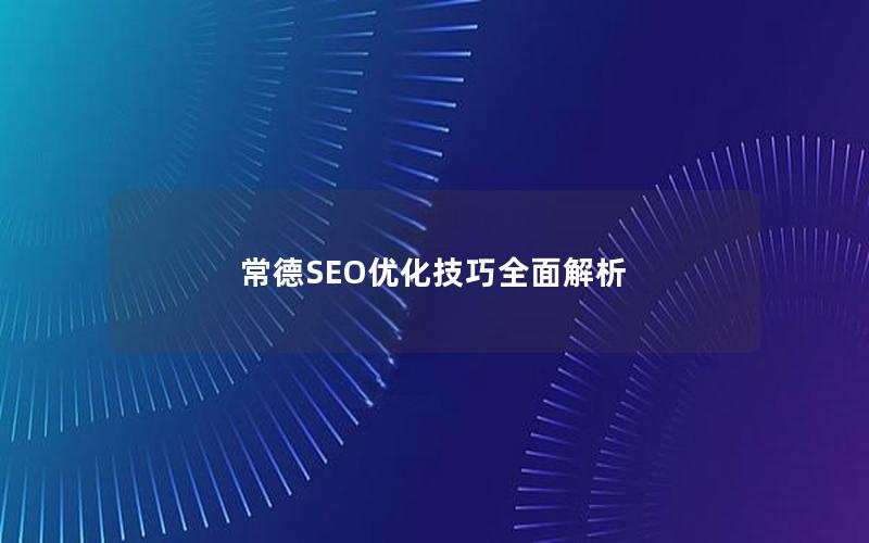 常德SEO优化技巧全面解析