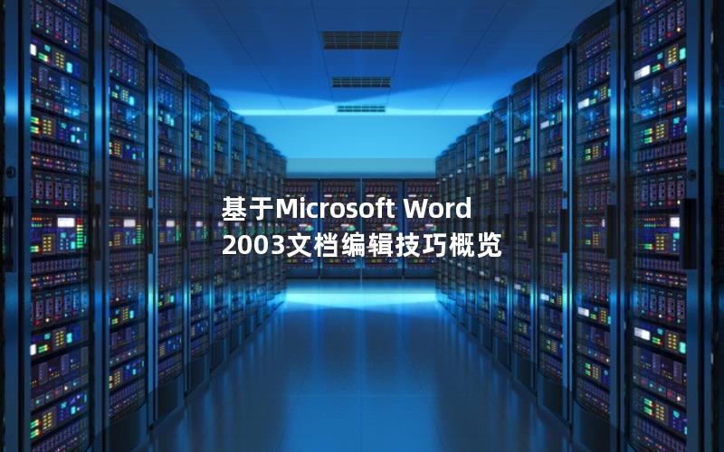 基于Microsoft Word 2003文档编辑技巧概览