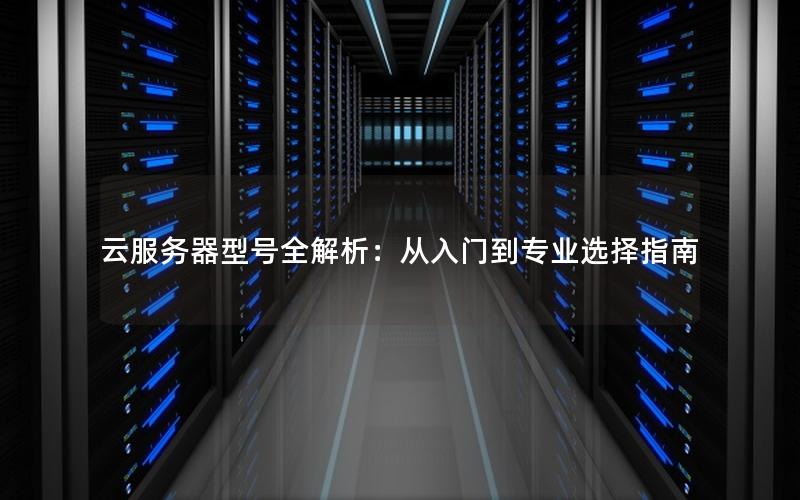 云服务器型号全解析：从入门到专业选择指南