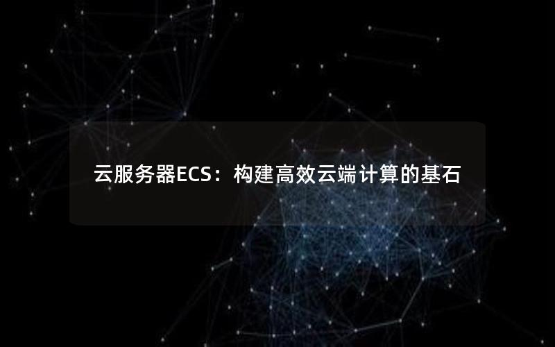 云服务器ECS：构建高效云端计算的基石