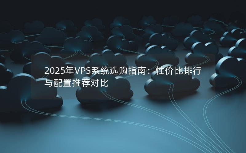 2025年VPS系统选购指南：性价比排行与配置推荐对比