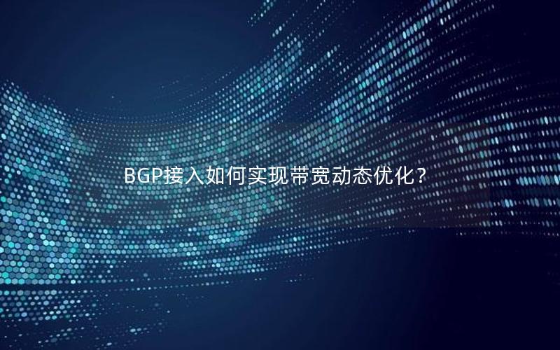 BGP接入如何实现带宽动态优化？