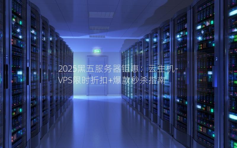 2025黑五服务器钜惠：云主机-VPS限时折扣+爆款秒杀指南