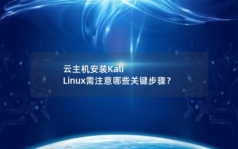 云主机安装Kali Linux需注意哪些关键步骤？