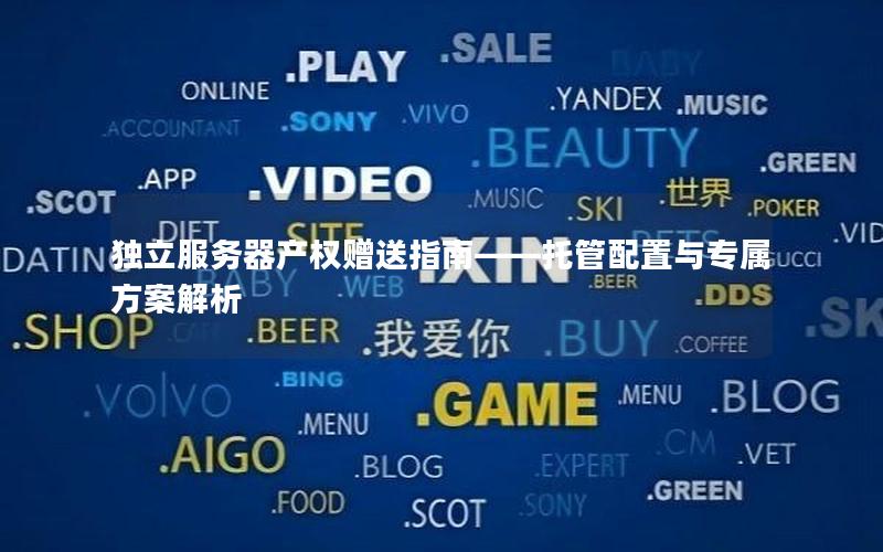 独立服务器产权赠送指南——托管配置与专属方案解析