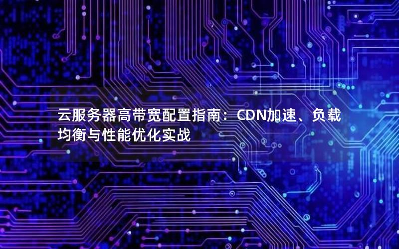 云服务器高带宽配置指南：CDN加速、负载均衡与性能优化实战