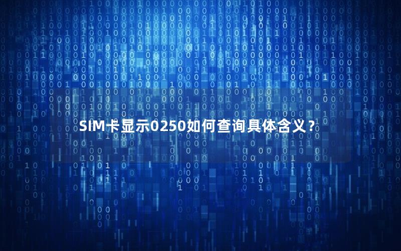 SIM卡显示0250如何查询具体含义？