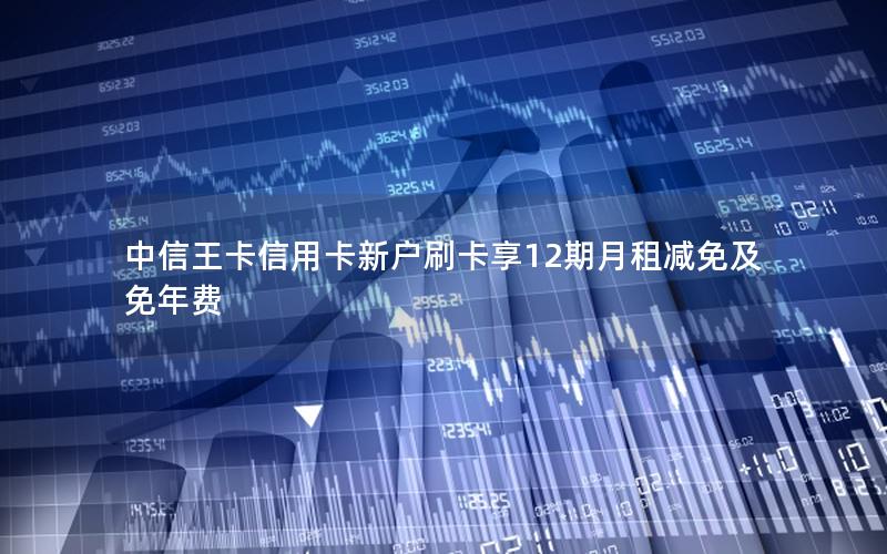 中信王卡信用卡新户刷卡享12期月租减免及免年费