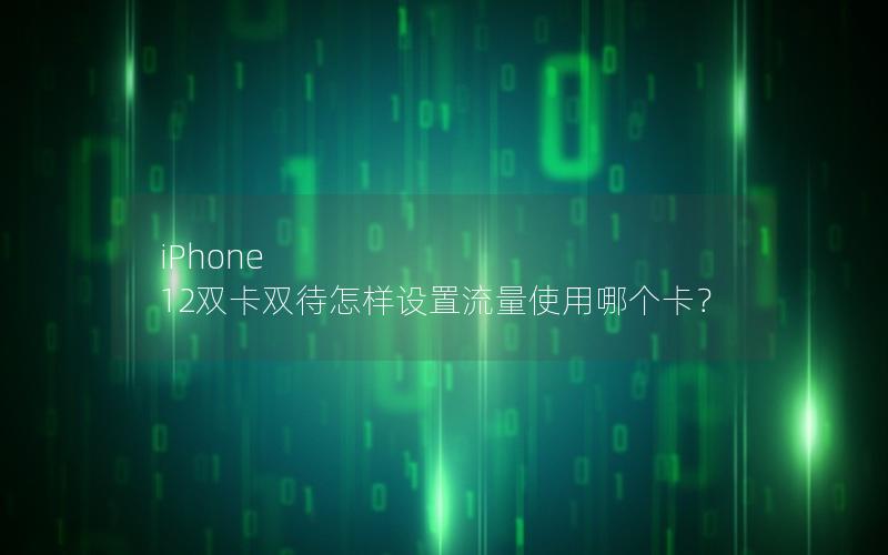 iPhone 12双卡双待怎样设置流量使用哪个卡？