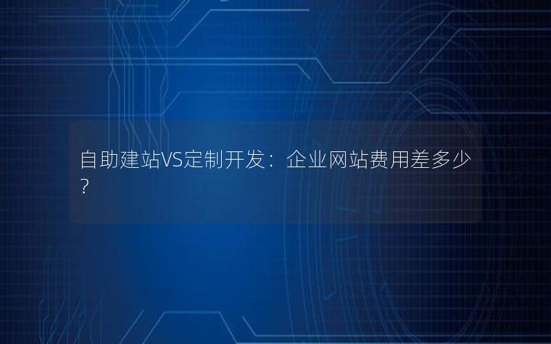 自助建站VS定制开发：企业网站费用差多少？