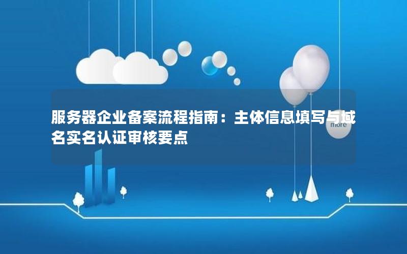 服务器企业备案流程指南：主体信息填写与域名实名认证审核要点