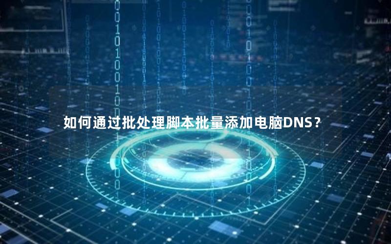 如何通过批处理脚本批量添加电脑DNS？