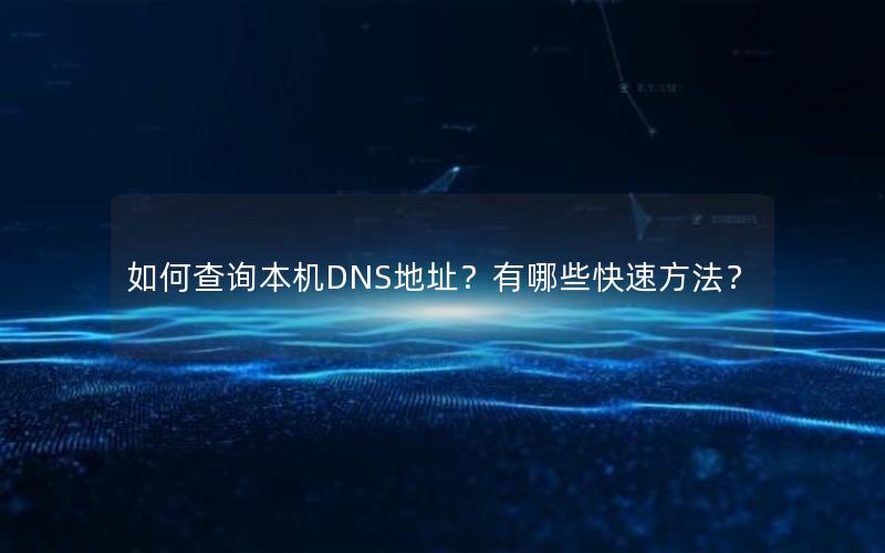 如何查询本机DNS地址？有哪些快速方法？