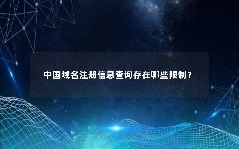 中国域名注册信息查询存在哪些限制？