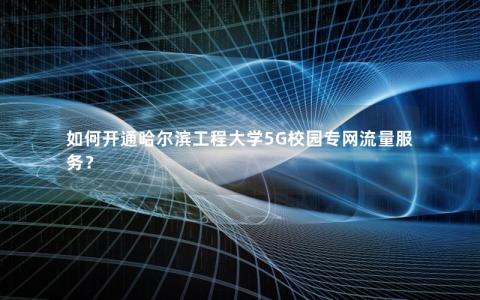 如何开通哈尔滨工程大学5G校园专网流量服务？