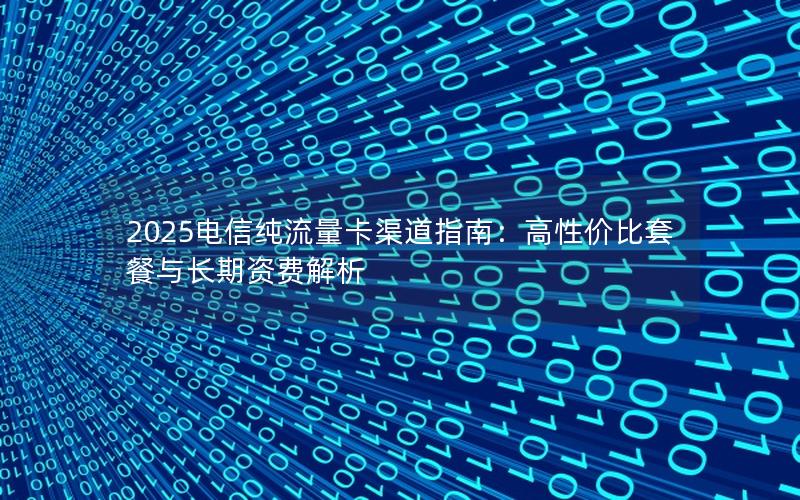 2025电信纯流量卡渠道指南：高性价比套餐与长期资费解析