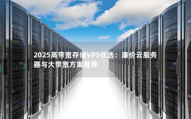 2025高带宽存储VPS优选：廉价云服务器与大带宽方案推荐