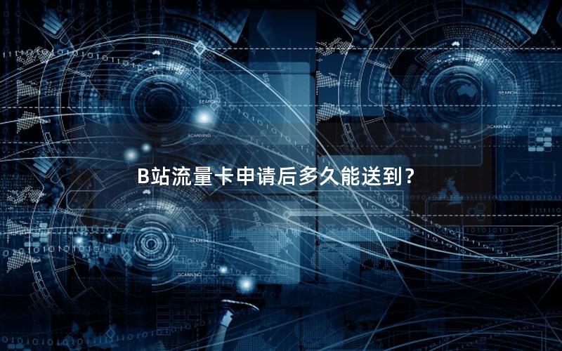 B站流量卡申请后多久能送到？