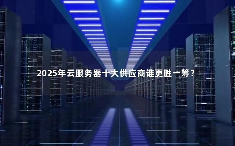 2025年云服务器十大供应商谁更胜一筹？