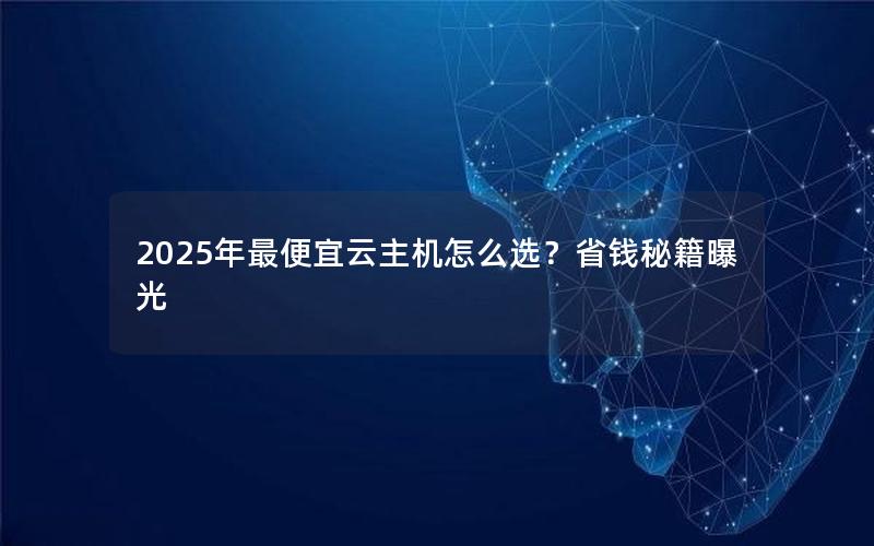 2025年最便宜云主机怎么选？省钱秘籍曝光