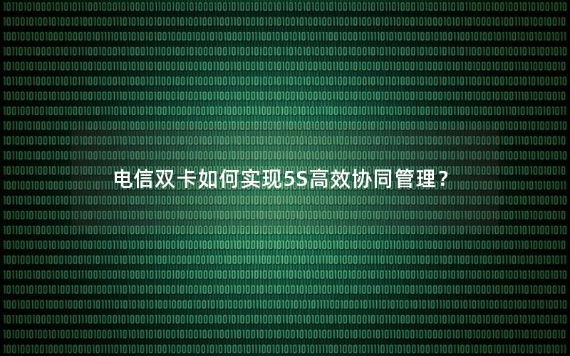 电信双卡如何实现5S高效协同管理？