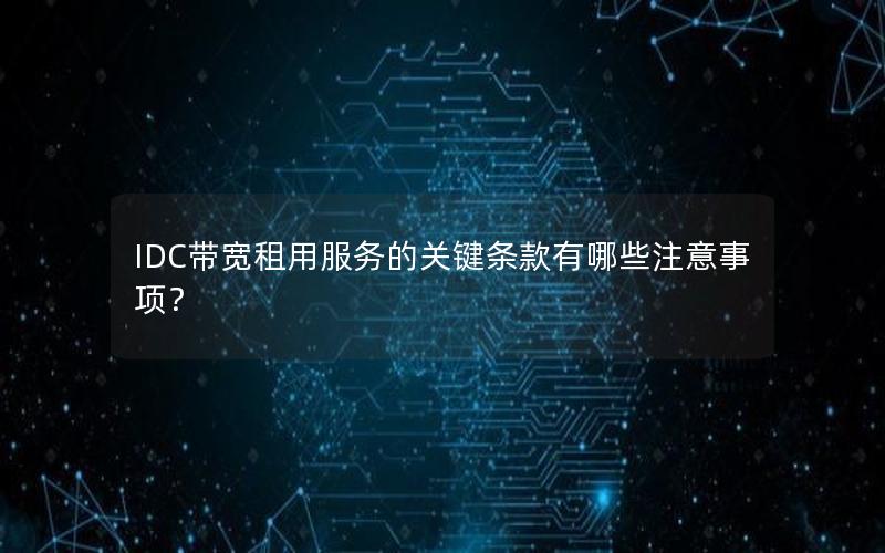 IDC带宽租用服务的关键条款有哪些注意事项？