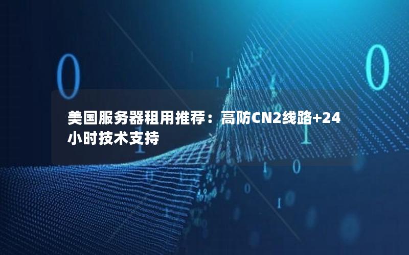 美国服务器租用推荐：高防CN2线路+24小时技术支持