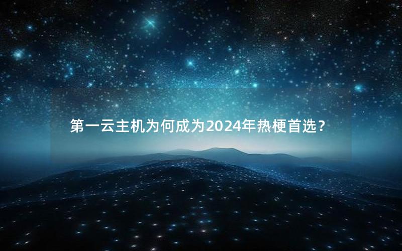 第一云主机为何成为2024年热梗首选？