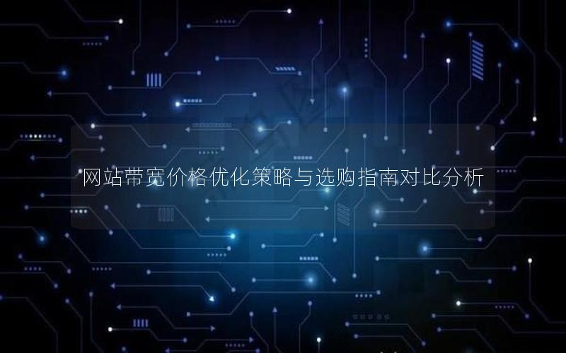 网站带宽价格优化策略与选购指南对比分析