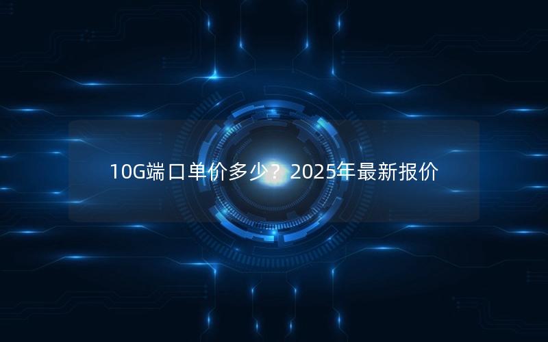 10G端口单价多少？2025年最新报价