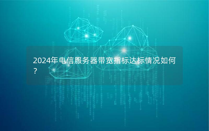 2024年电信服务器带宽指标达标情况如何？