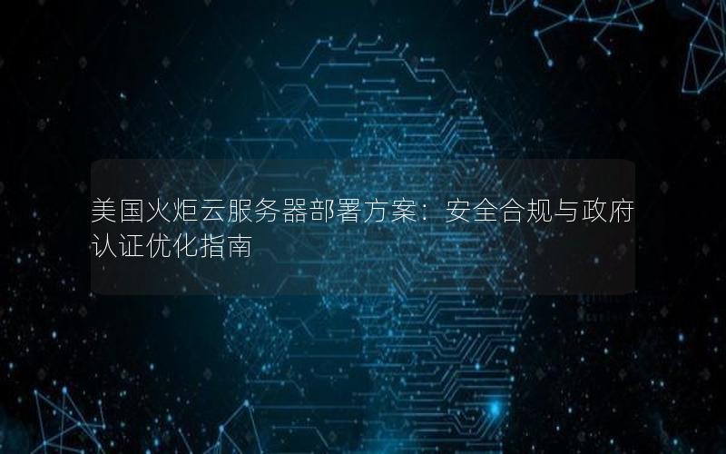 美国火炬云服务器部署方案：安全合规与政府认证优化指南