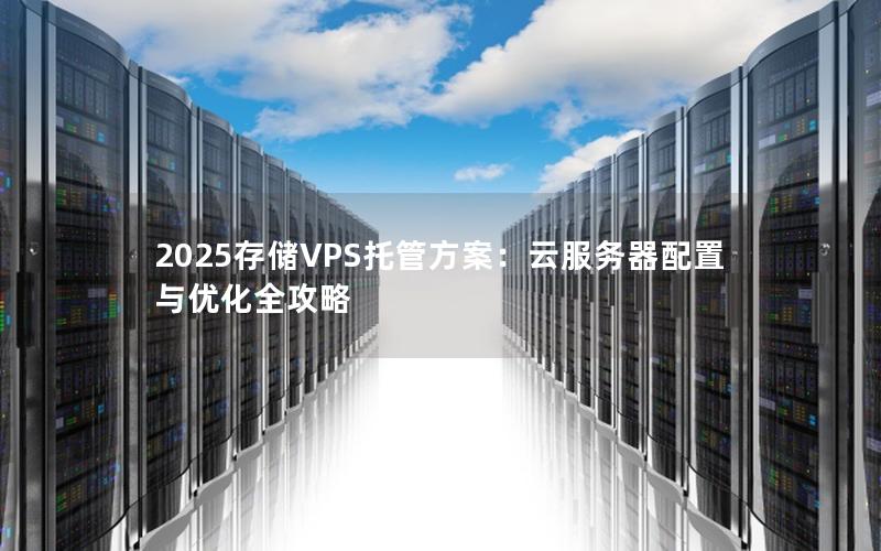 2025存储VPS托管方案：云服务器配置与优化全攻略