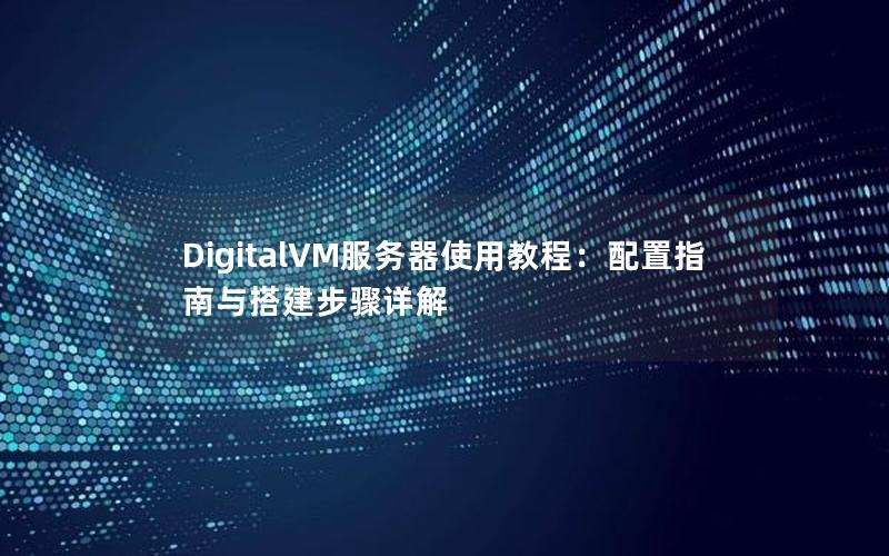 DigitalVM服务器使用教程：配置指南与搭建步骤详解