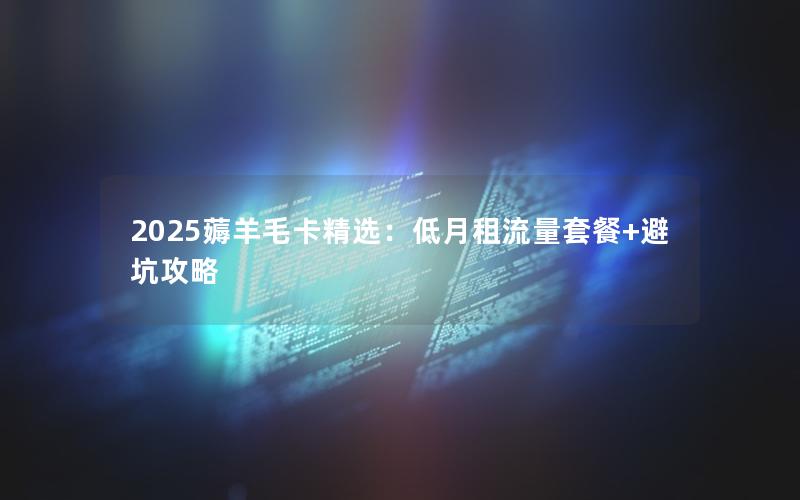 2025薅羊毛卡精选：低月租流量套餐+避坑攻略