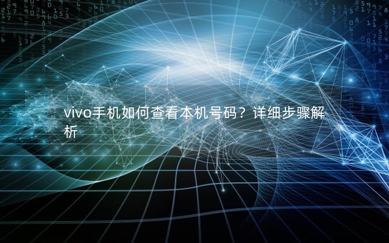 vivo手机如何查看本机号码？详细步骤解析