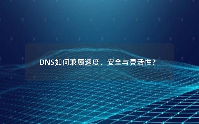 DNS如何兼顾速度、安全与灵活性？