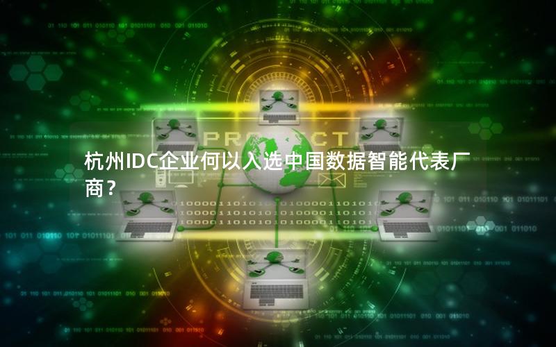 杭州IDC企业何以入选中国数据智能代表厂商？