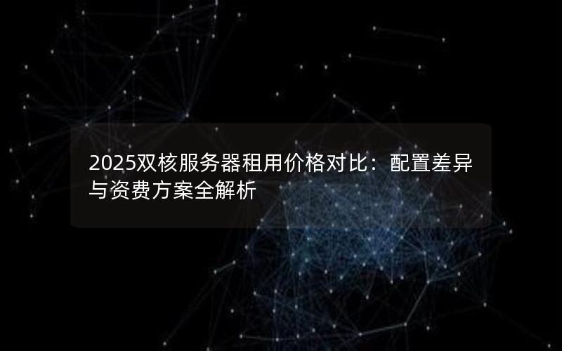 2025双核服务器租用价格对比：配置差异与资费方案全解析