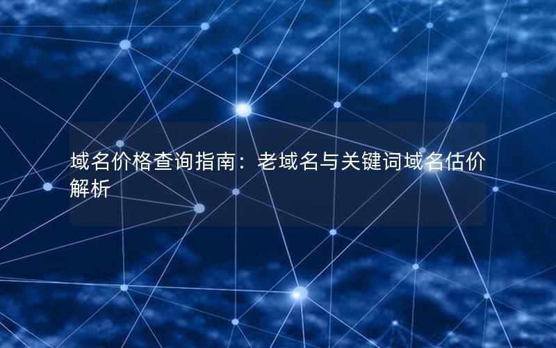 域名价格查询指南：老域名与关键词域名估价解析