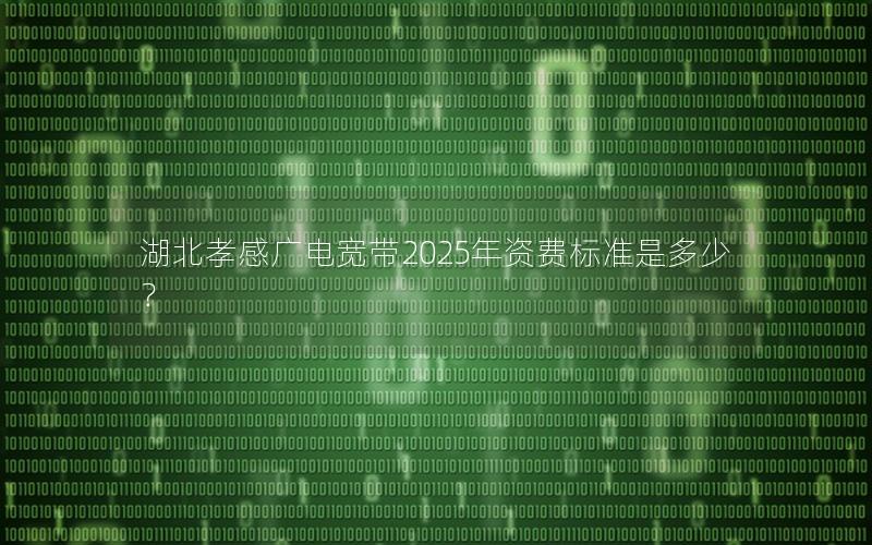 湖北孝感广电宽带2025年资费标准是多少？