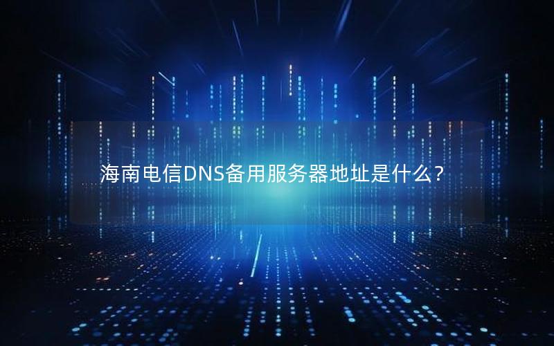 海南电信DNS备用服务器地址是什么？