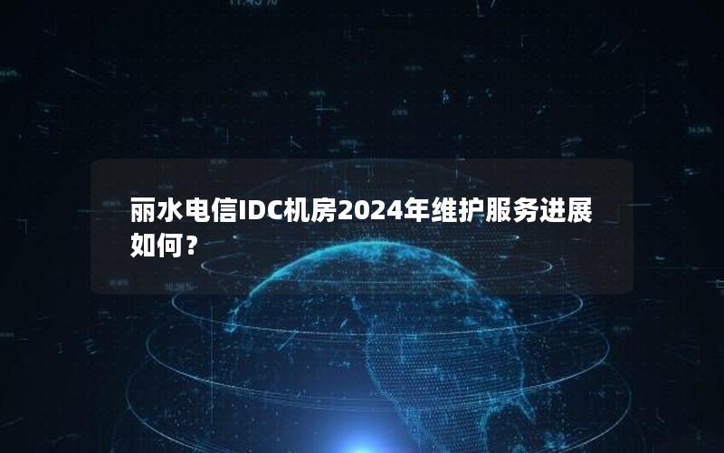 丽水电信IDC机房2024年维护服务进展如何？