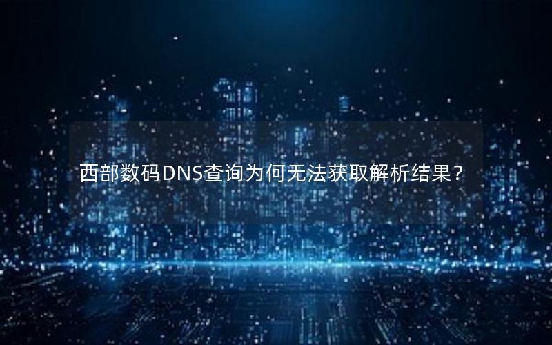 西部数码DNS查询为何无法获取解析结果？