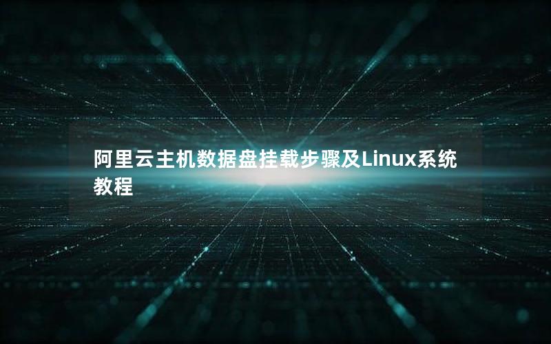 阿里云主机数据盘挂载步骤及Linux系统教程