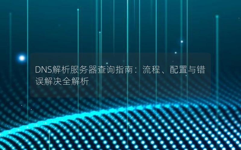 DNS解析服务器查询指南：流程、配置与错误解决全解析