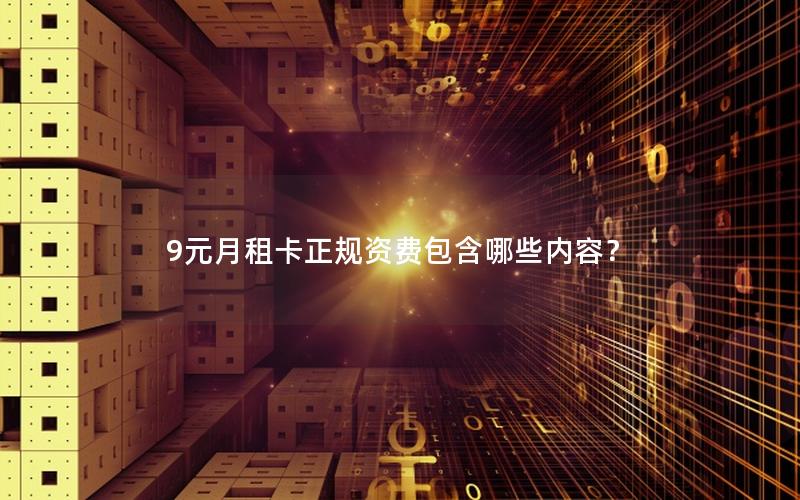 9元月租卡正规资费包含哪些内容？