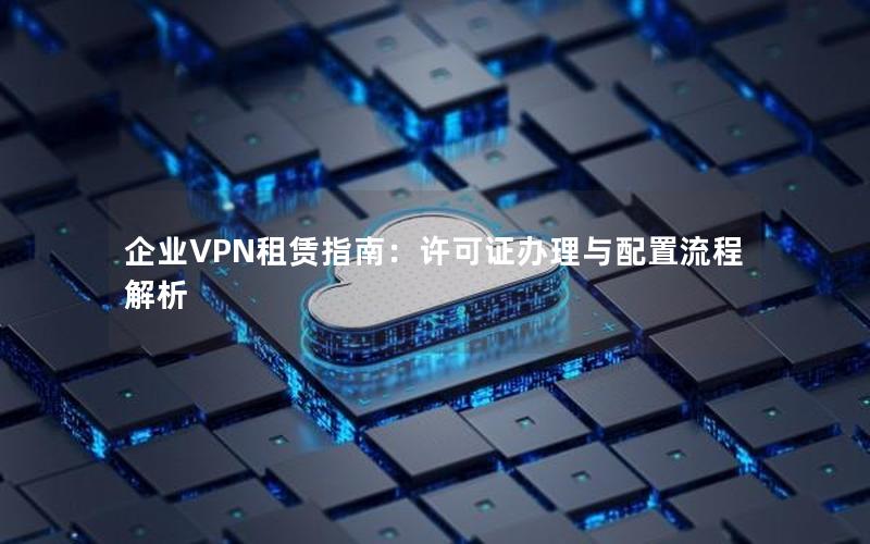 企业VPN租赁指南：许可证办理与配置流程解析